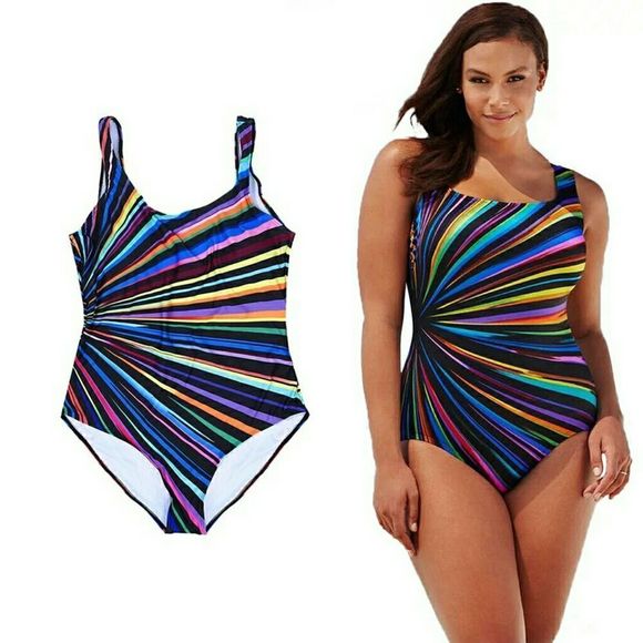 MULTI COLOR PLUS SIZE SEXY MONOKINI - Picture 1 of 7